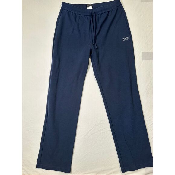 Hugo Boss Mens Waffle Navy Cotton Blend Pajama Pants, size Large - Picture 1 of 7